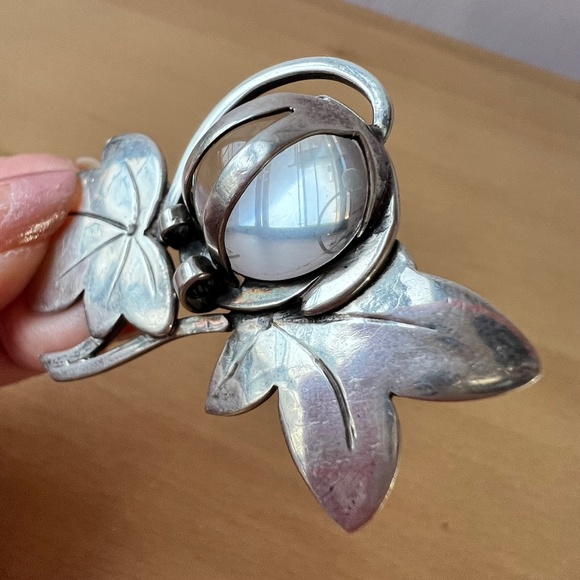 RARE VINTAGE JOPOL JOAN POLSDORFER 925 SS POOLS OF LIGHT ROCK CRYSTAL PIN BROOCH